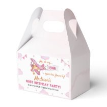 Vintage Airplane Pink Girl Birthday Favor Box