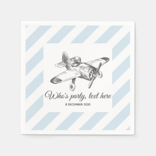 vintage, airplane, plane Cocktail Paper Napkins