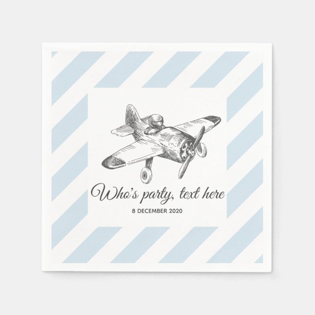 vintage,  airplane,  plane Cocktail Paper Napkins (Front)