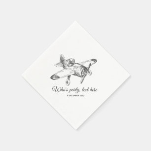 vintage, airplane, plane Cocktail Paper Napkins