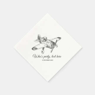 vintage, airplane, plane Cocktail Paper Napkins