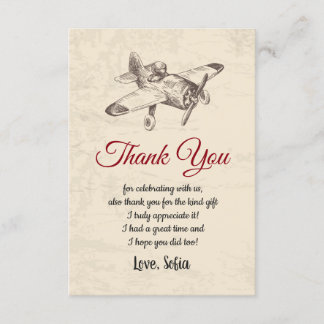 vintage,  airplane,  plane, thank you card