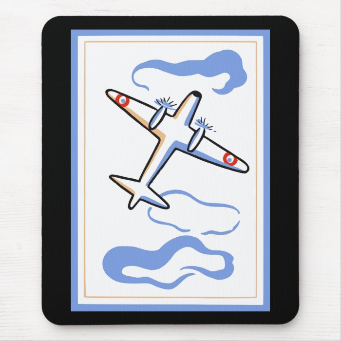 Vintage Airplane Print Mousepad