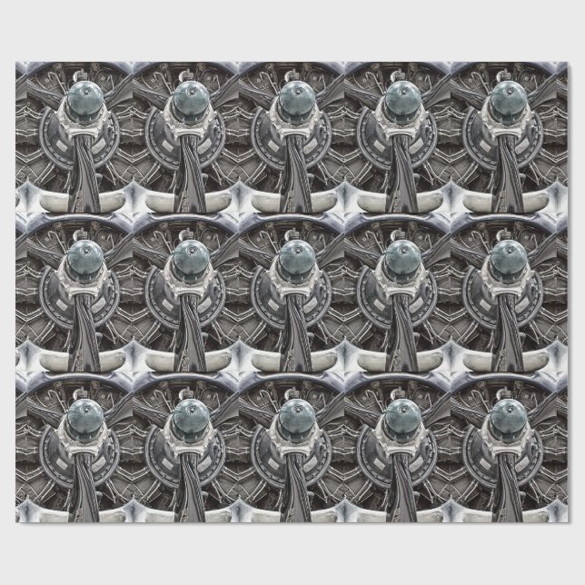 Vintage Airplane Propeller Wrapping Paper (Flat)