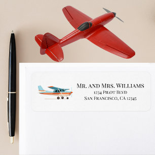 Vintage Airplane Retro Aviation Return Address Label