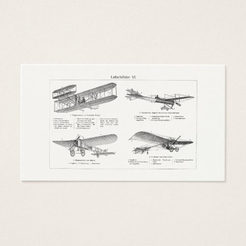 Vintage Airplane Retro Old Biplane Antique Planes Business Card