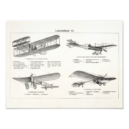 Vintage Airplane Retro Old Biplane Antique Planes Photo Print