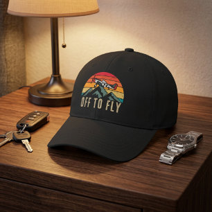 Vintage Airplane Retro Sunset Mountains Pilot Dad Hat