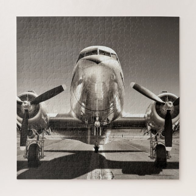 Vintage Airplane Runway Scene Jigsaw Puzzle (Vertical)