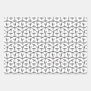 Vintage Airplane SilhouetteCUSTOM BACKGROUND COLOR Wrapping Paper Sheets
