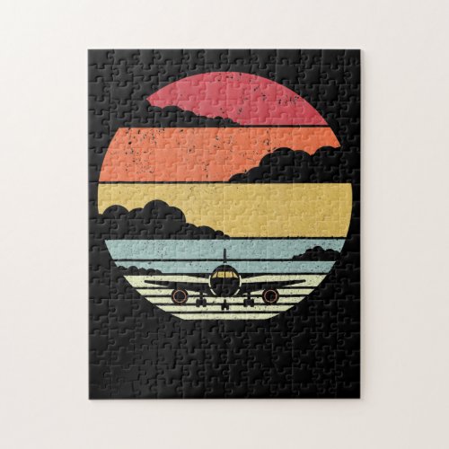 Vintage Airplane Style Pilot Lovers Costume Gift Jigsaw Puzzle