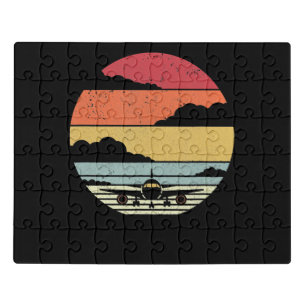Vintage Airplane Style Pilot Lovers Costume Gift Jigsaw Puzzle