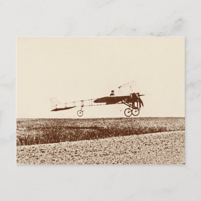 Vintage airplane taking off postcard (Front)