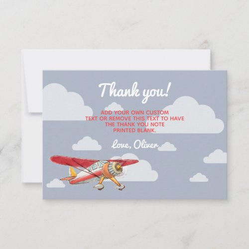 Vintage Airplane Thank You Cards