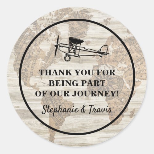 Vintage Airplane Thank You Favor Label