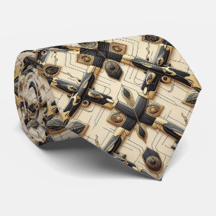 Vintage Airplane Themed Art Deco Neck Tie