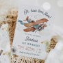 Vintage Airplane Time Flies Travel 1st Birthday Invitation