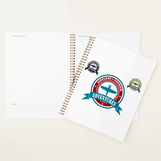 Vintage Airplane Tourism Adventures Logo Aviation  Planner (Creator Uploaded)