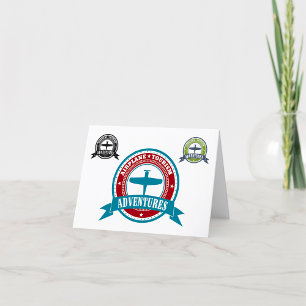 Vintage Airplane Tourism Adventures Logo Aviation Thank You Card