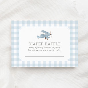 Vintage Airplane Travel Baby Diaper Raffle Ticket Enclosure Card
