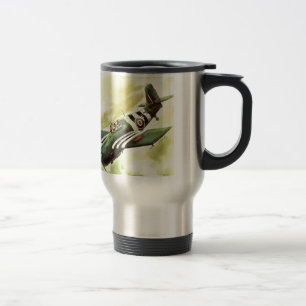 Vintage airplane travel mug