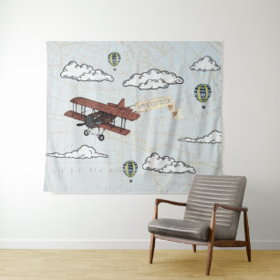 airplane baby shower backdrop
