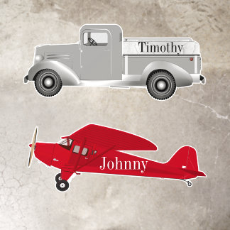 Vintage Airplane Truck Floor Decal Sticker