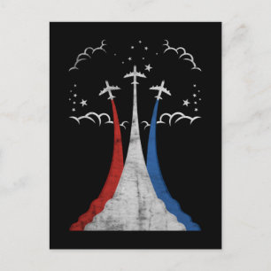 Vintage Airplane USA 4th of July Aviation American Postcard