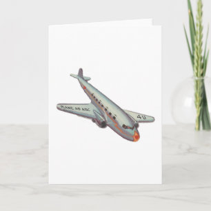 Vintage Airplane Valentine Holiday Card