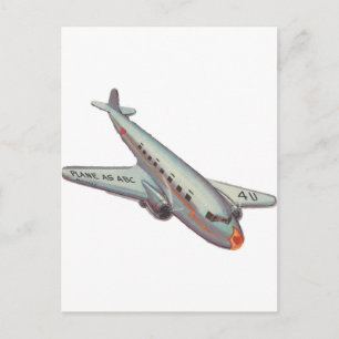 Vintage Airplane Valentine Holiday Postcard