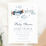 Vintage Airplane Watercolor It's A Boy Baby Shower Invitation