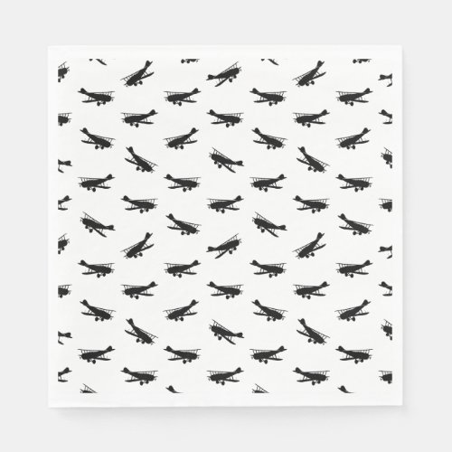 Vintage Airplanes Aviation CUSTOM BACKGROUND COLOR Napkins