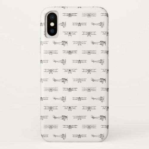 Vintage Airplanes Aviation Themed CUSTOM COLOR iPhone X Case