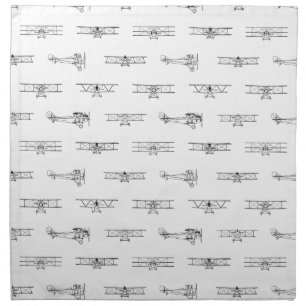 Vintage Airplanes Aviation Themed CUSTOM COLOR Cloth Napkin