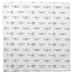 Vintage Airplanes Aviation Themed CUSTOM COLOR Cloth Napkin