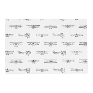 Vintage Airplanes Aviation Themed CUSTOM COLOR Placemat