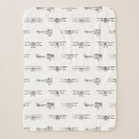 Vintage Airplanes Aviation Themed CUSTOM COLOR