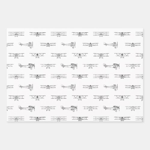 Vintage Airplanes Aviation Themed CUSTOM COLOR Wrapping Paper Sheets