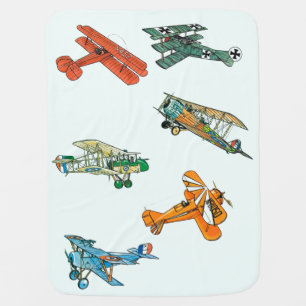 Vintage Airplanes Custom Baby Blanket by Janz