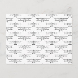 Vintage Airplanes Pattern Postcard