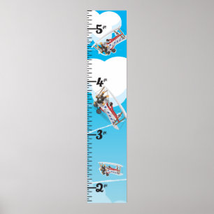 Vintage airplanes toy growth chart