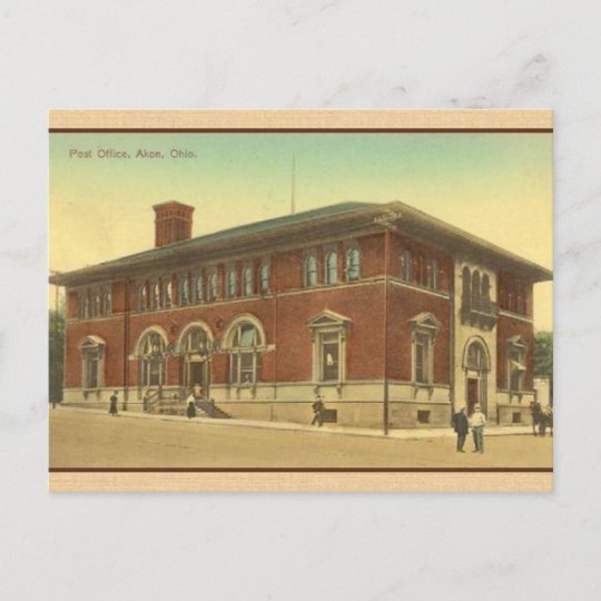 Vintage Akron Ohio Post Office Postcard
