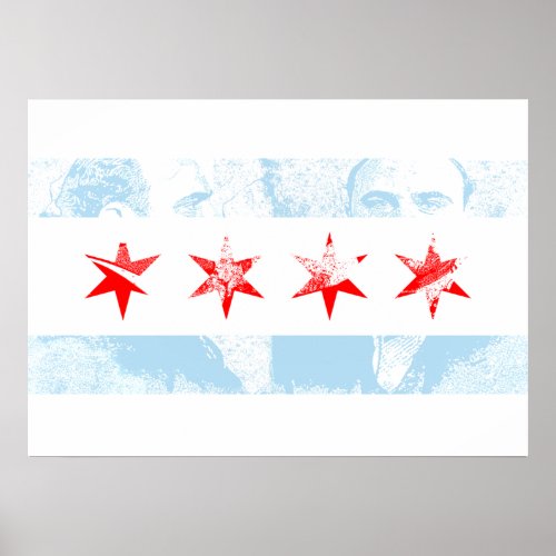 Vintage Al Capone Flag of Chicago Poster