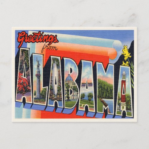 Vintage Alabama Announcement Postcard