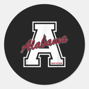 Vintage Alabama Heart Of Dixie Classic Round Sticker