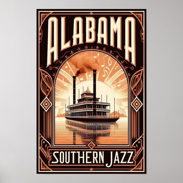 Vintage Alabama Riverboat Poster (Front)