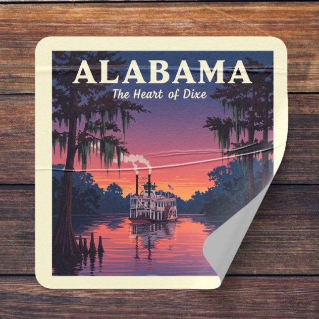 Vintage Alabama Square Sticker (Creator Uploaded)