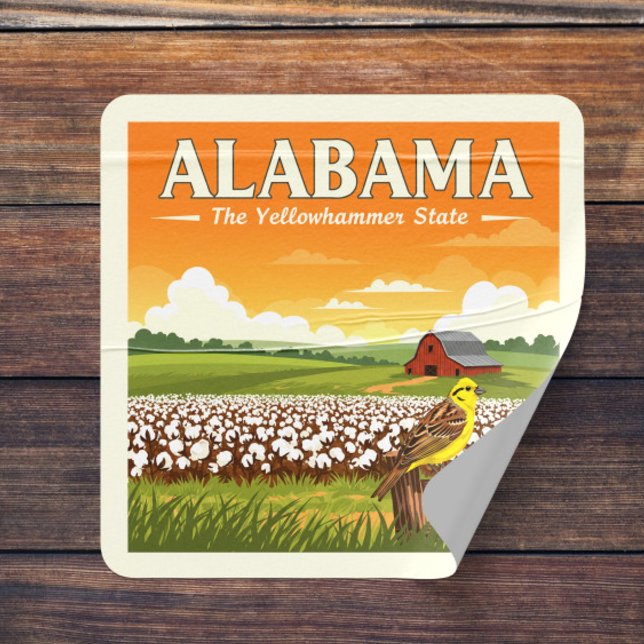 Vintage Alabama Square Sticker (Creator Uploaded)