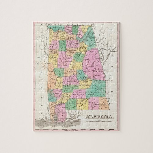 Vintage Alabama State Map 1827 Jigsaw Puzzle