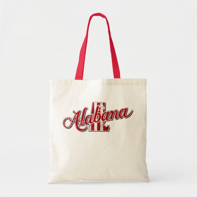 Vintage Alabama State Pride Patriotic Heritage Tote Bag (Front)